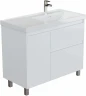 Тумба под раковину Aquanet Nova Lite 2.0 100 R 346340 цвет Белый глянец
