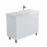 Тумба под раковину Aquanet Nova Lite 2.0 100 R 346340 цвет Белый глянец