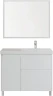 Тумба под раковину Aquanet Nova Lite 2.0 100 R 346340 цвет Белый глянец