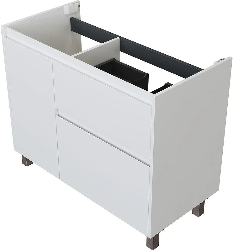 Тумба под раковину Aquanet Nova Lite 2.0 100 R 346340 цвет Белый глянец