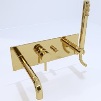 Смеситель для ванны Paffoni Light LIG001HG Золото встраиваемый