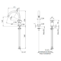 Смеситель для раковины Remer Element ET57 Хром латунь