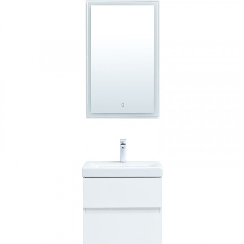 Комплект мебели для ванной Aquanet Беркли 50 306356 подвесной Белый глянец МДФ / ЛДСП