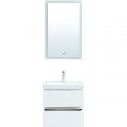Комплект мебели для ванной Aquanet Беркли 50 306356 подвесной Белый глянец МДФ / ЛДСП