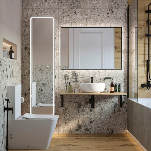 Комплект мебели для ванной DIWO Элиста 100 подвесной цвет Черный муар Светлое дерево