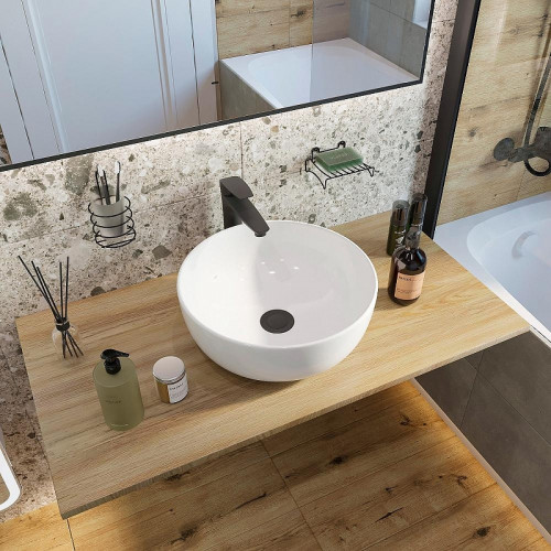 Комплект мебели для ванной DIWO Элиста 100 подвесной цвет Черный муар Светлое дерево