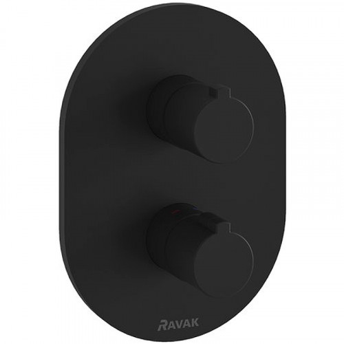 Смеситель для душа Ravak Chrome CR 063.20BL X070432 с термостатом Черный матовый латунь встраиваемый