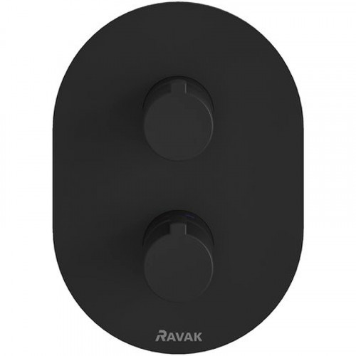 Смеситель для душа Ravak Chrome CR 063.20BL X070432 с термостатом Черный матовый латунь встраиваемый