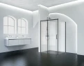 Душевой уголок BelBagno Acqua 150х90 ACQUA-AH-1-150/90-C-NERO профиль Черный стекло прозрачное