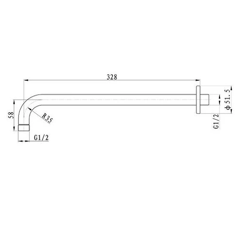 Кронштейн для верхнего душа Caprigo Parts 99-511-crm Хром