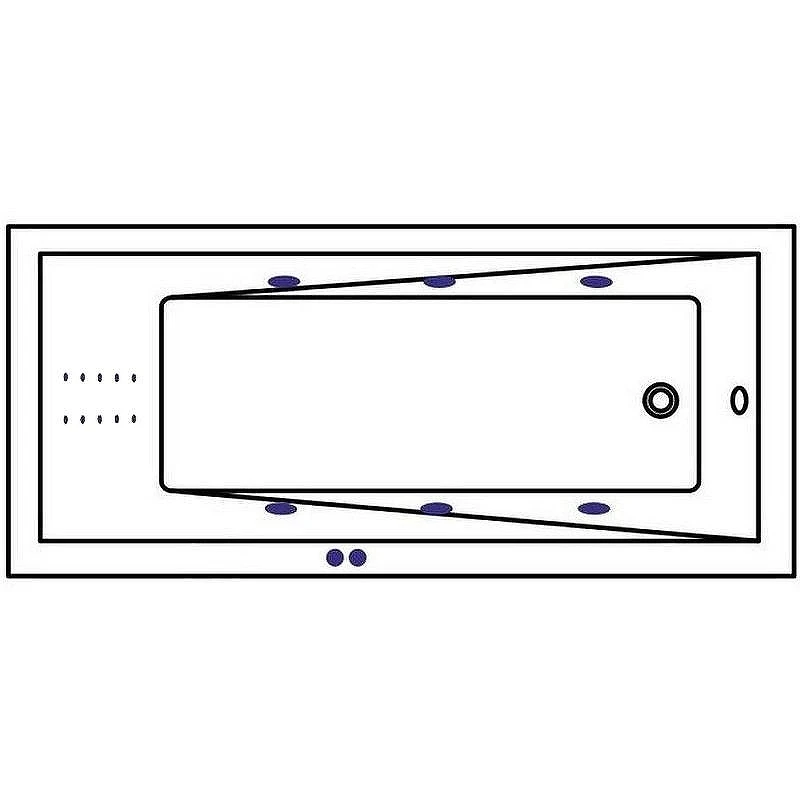 Акриловая ванна Whitecross Wave Slim 170x70 0111.170070.100.LINENANO.GL с гидромассажем