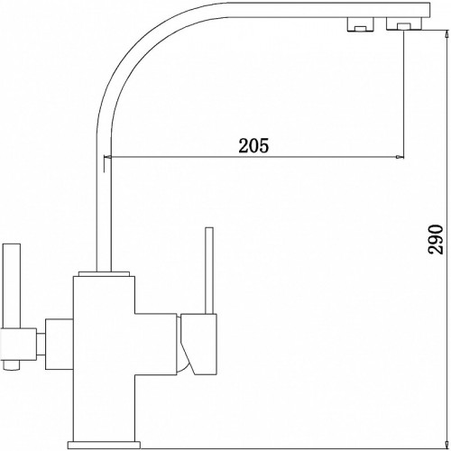 Смеситель для кухни ZorG Sanitary ZR 332 YF BLACK Черный матовый латунь на столешницу