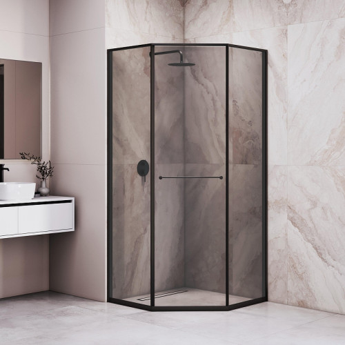 Душевой уголок RGW Stilvoll SV-82B 80х80 L 33328288-34L профиль цвет Черный матовый стекло тонированное