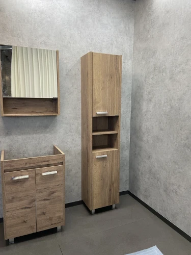 Зеркальный шкаф Comforty Марио 60 00-00004158 Дуб темный МДФ / ЛДСП, стекло