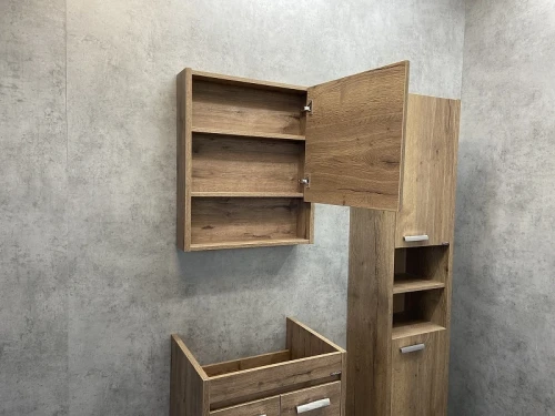 Зеркальный шкаф Comforty Марио 60 00-00004158 Дуб темный МДФ / ЛДСП, стекло