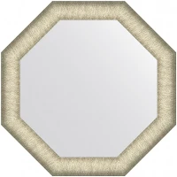 Зеркало Evoform Octagon 55x55 BY 7428 в багетной раме - Брашированное серебро 59 мм
