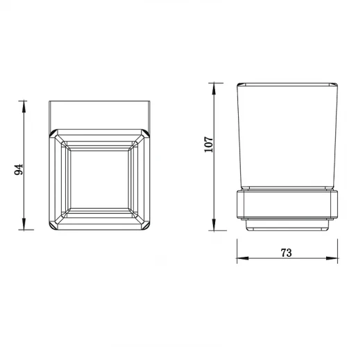 Стакан для зубных щеток Whitecross Cubo chrome CU2430CR Хром