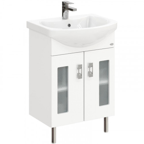 Тумба под раковину Onika Кристалл 55.18 105555 Белая МДФ / ЛДСП