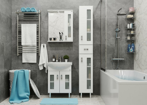 Тумба под раковину Onika Кристалл 55.18 105555 Белая МДФ / ЛДСП