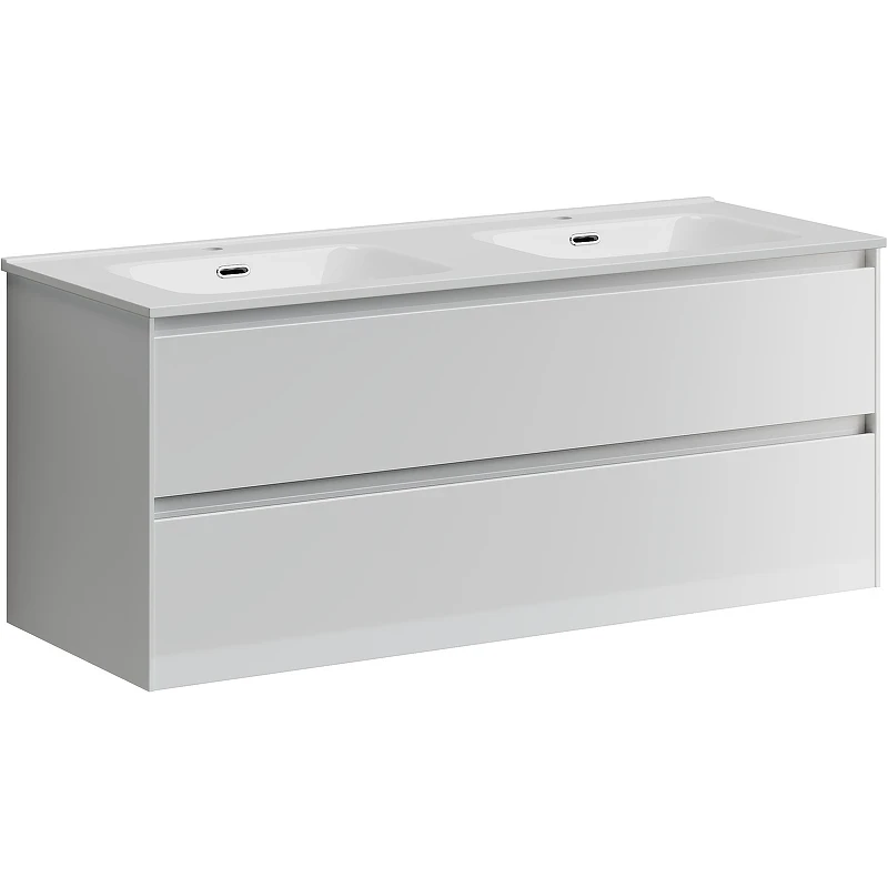Тумба под раковину Sancos Cento 120 CN120-2W подвесная Белый глянец МДФ / ЛДСП