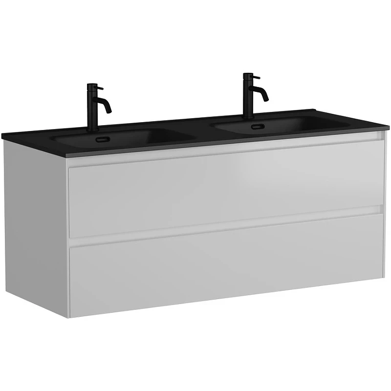 Тумба под раковину Sancos Cento 120 CN120-2W подвесная Белый глянец МДФ / ЛДСП