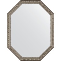 Зеркало Evoform Octagon 70x90 BY 7028 в багетной раме - Виньетка состаренное серебро 56 мм стекло
