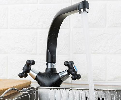 Смеситель для кухни Frap H5408 F5408-7 Черный матовый