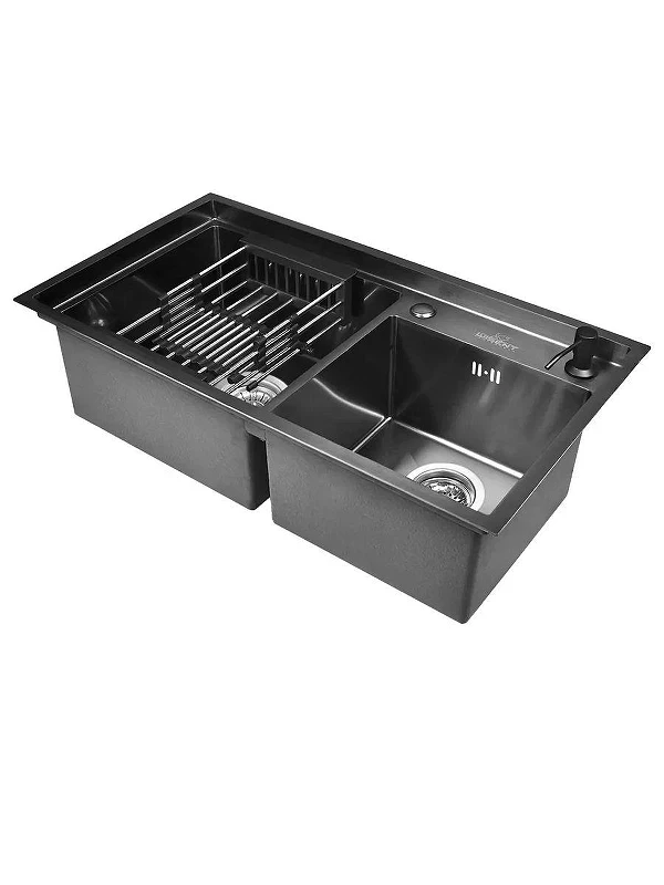 Кухонная мойка Wisent 78 WS37843B-S/341-11-24/W405B/W302644B цвет Графит