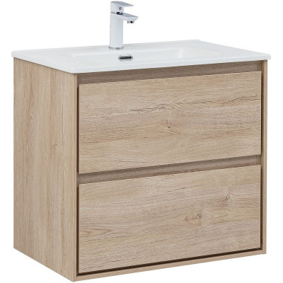 Тумба под раковину Aquanet Милан 70 336383 подвесная Дуб светлый МДФ / ЛДСП