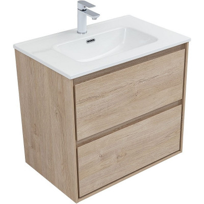 Тумба под раковину Aquanet Милан 70 336383 подвесная Дуб светлый МДФ / ЛДСП