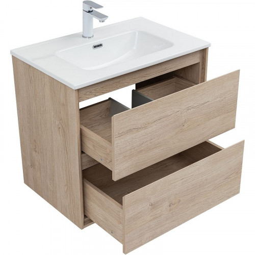 Тумба под раковину Aquanet Милан 70 336383 подвесная Дуб светлый МДФ / ЛДСП