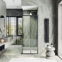 Душевой уголок Maybah Glass MGY-1323-6 900x900x1950 раздвижной профиль Черный стекло прозрачное