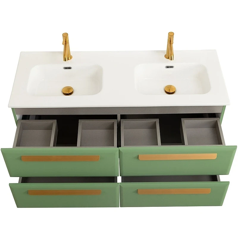 Тумба под раковину Cezares Eco-Cer-N 120 ECO-CER-N-1200-4C-SO-2-PS-P подвесная Фисташковый Софт без ручек МДФ / ЛДСП