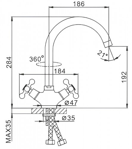 Смеситель для кухни Frap H19-5 F4019-5 Сатин