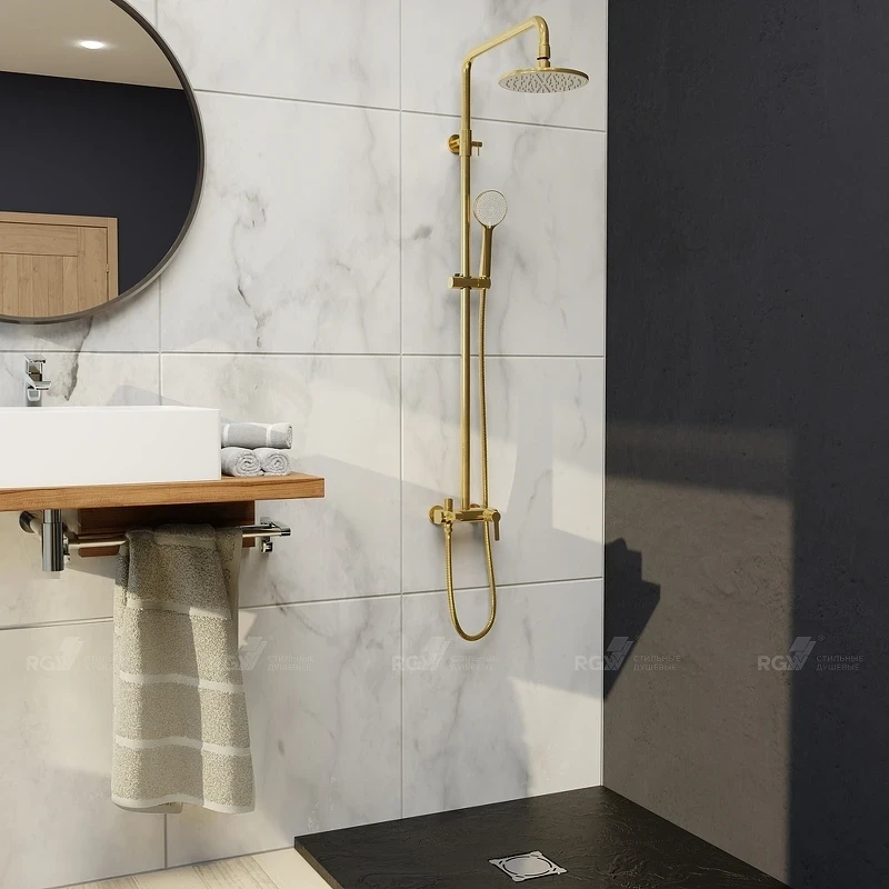 Душевая система RGW Shower Panels SP-31G 51140131-06 Золото латунь на стену