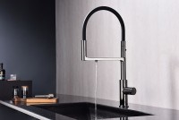 Смеситель для кухни Paulmark Tornado To213402-GB Черный глянцевый латунь