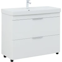 Тумба под раковину Aquanet Ирис new 100 339257 Белый глянец МДФ / ЛДСП