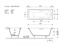 Чугунная ванна Vinsent Veron Concept 140x70 VCO1407042H/VH0015GD цвет Белый с дугообразными золотыми ручками