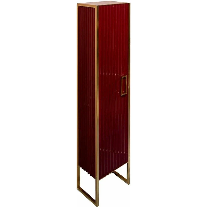 Шкаф пенал Boheme Armadi Art Monaco 35 L 868-RG-L Бордо глянец Золото МДФ / ЛДСП