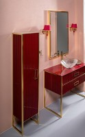 Шкаф пенал Boheme Armadi Art Monaco 35 L 868-RG-L Бордо глянец Золото МДФ / ЛДСП