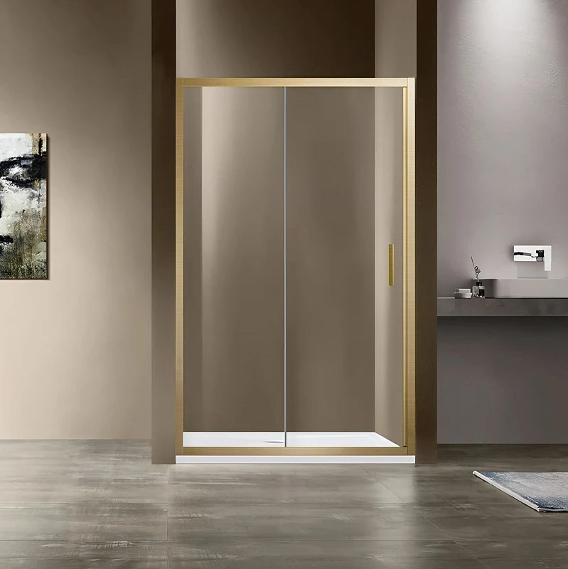 Душевая дверь Vincea Garda 120 VDS-1G120CLG профиль Золото брашированное стекло прозрачное