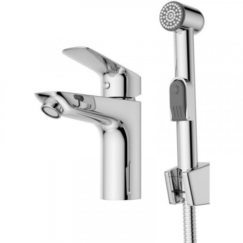 Смеситель для раковины BelBagno Due DUE-LVM/HGN-CRM-W0 с гигиеническим душем