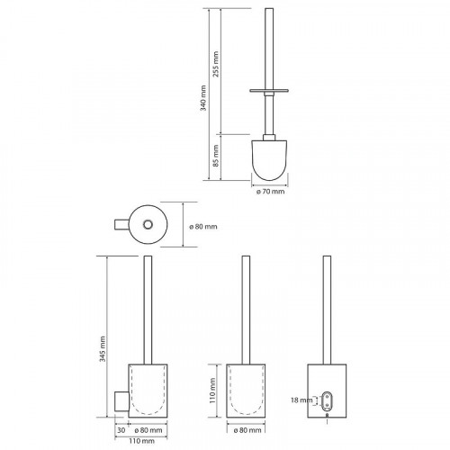 Ершик для унитаза Bemeta Organic Black 167113060 Черный матовый