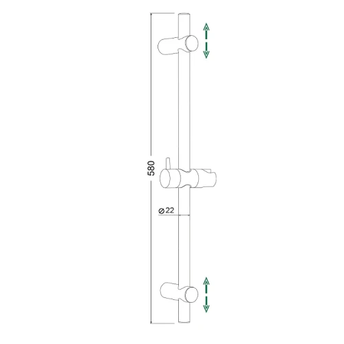 Душевая штанга WesnaArt DS010-58 Хром