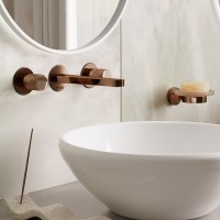 Смеситель для раковины WasserKRAFT Paar 8845 Розовое золото латунь встраиваемый
