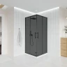Душевой уголок Veconi Evo 300 GR 80х80 E3-GR-8080-12-C9 профиль Графит брашированный стекло тонированное матовое