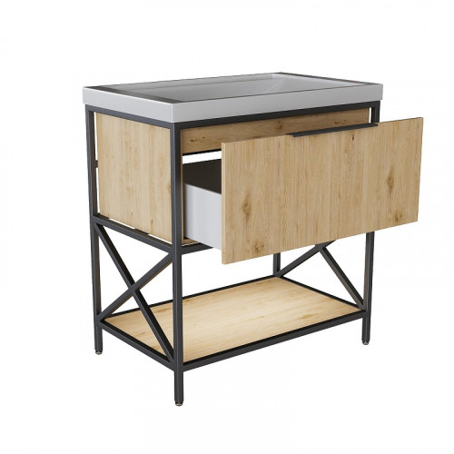 Тумба под раковину Mixline Бруклин 80 543586 цвет Дуб бунратти