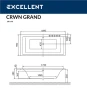Акриловая ванна Excellent Crown Grand 190x90 WAEX.CRG19.SOFT.BR с гидромассажем