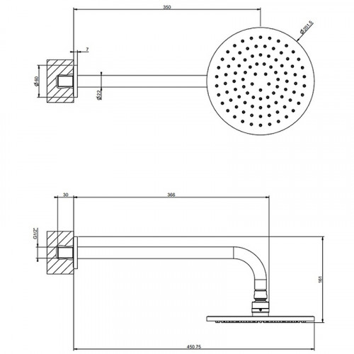 Верхний душ Gessi Emporio Shower 47382#031 Хром