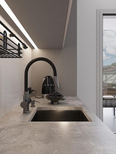 Смеситель для кухни Emar PVD ЕС - 3015 PVD цвет Dark